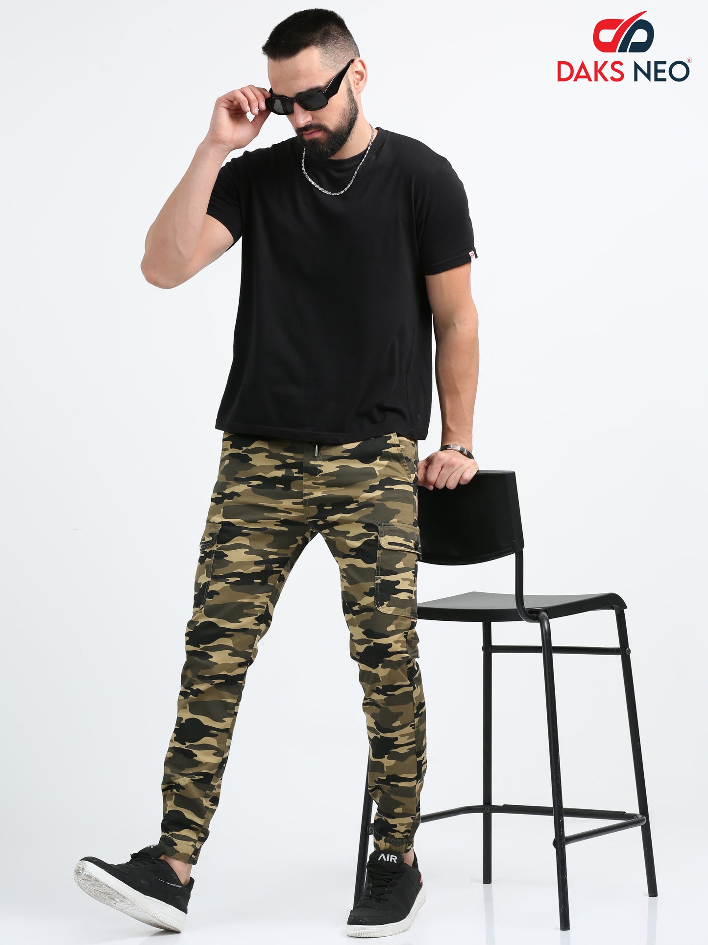Beige Camouflage Joggers