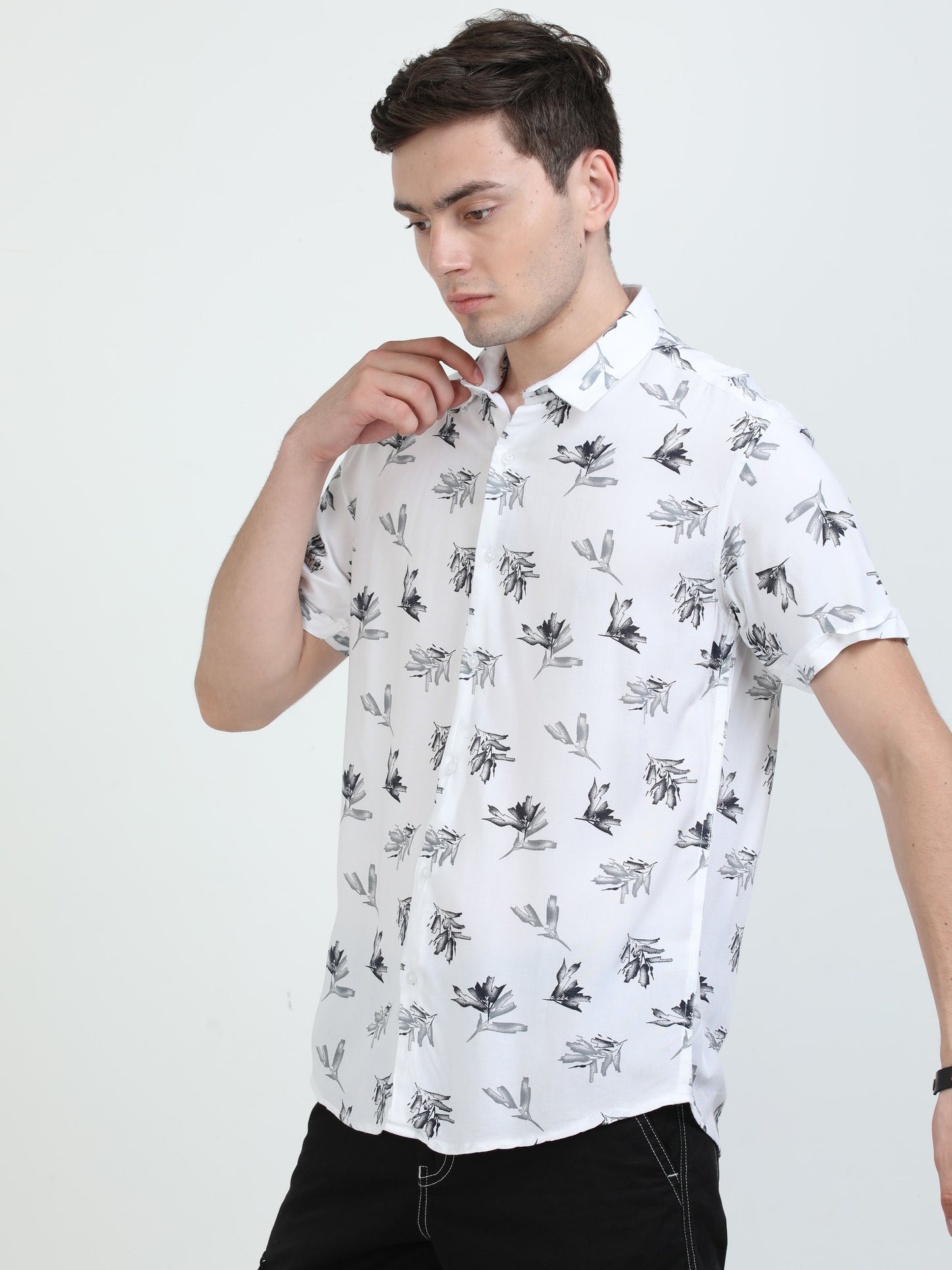White Tropical printed shirts