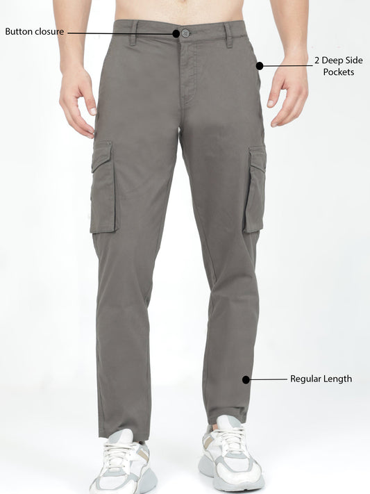Grey Cargo Pants For Men