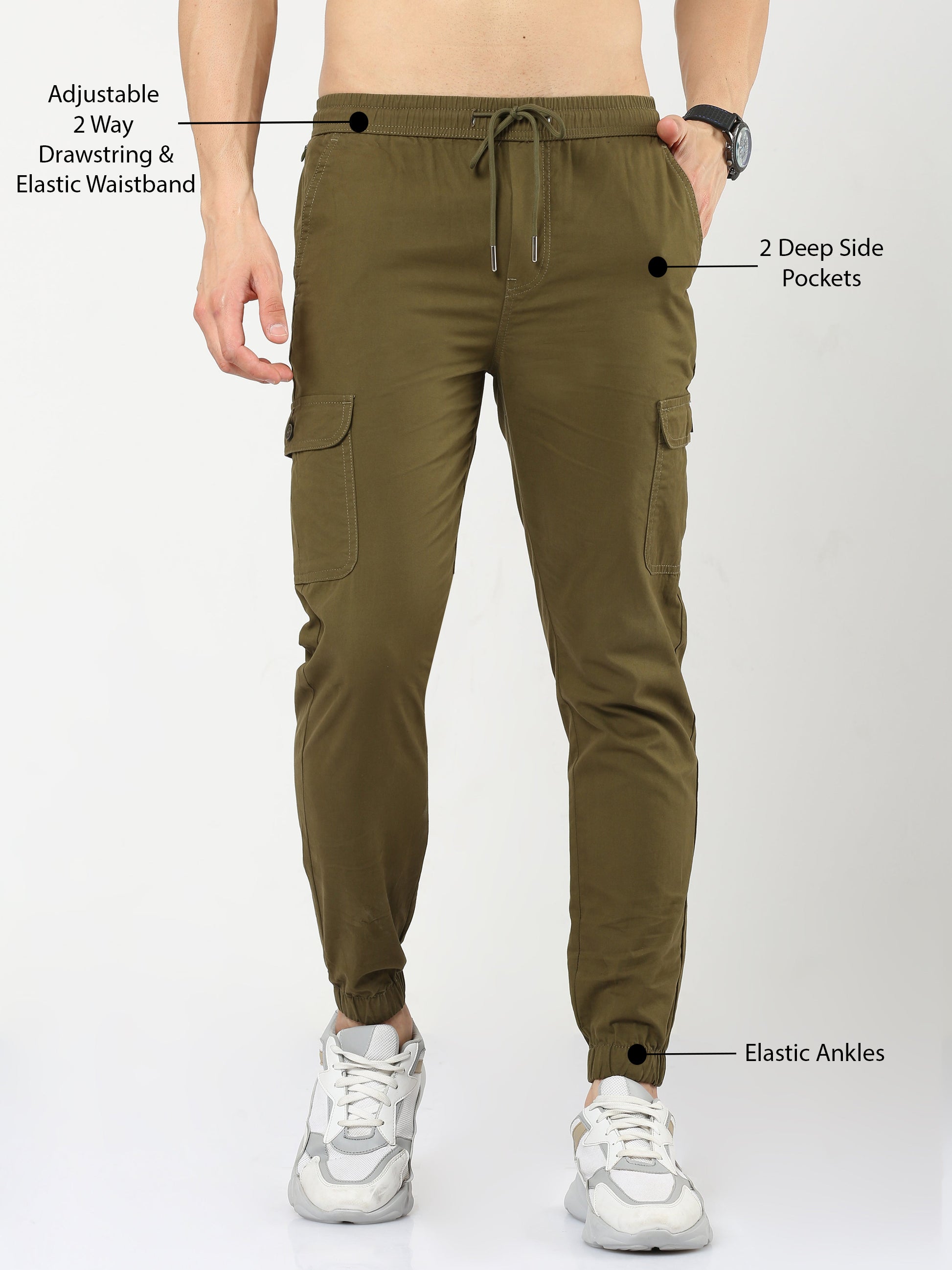 Buy IVOC Olive Regular Fit Jogger Pants for Men's Online @ Tata CLiQ