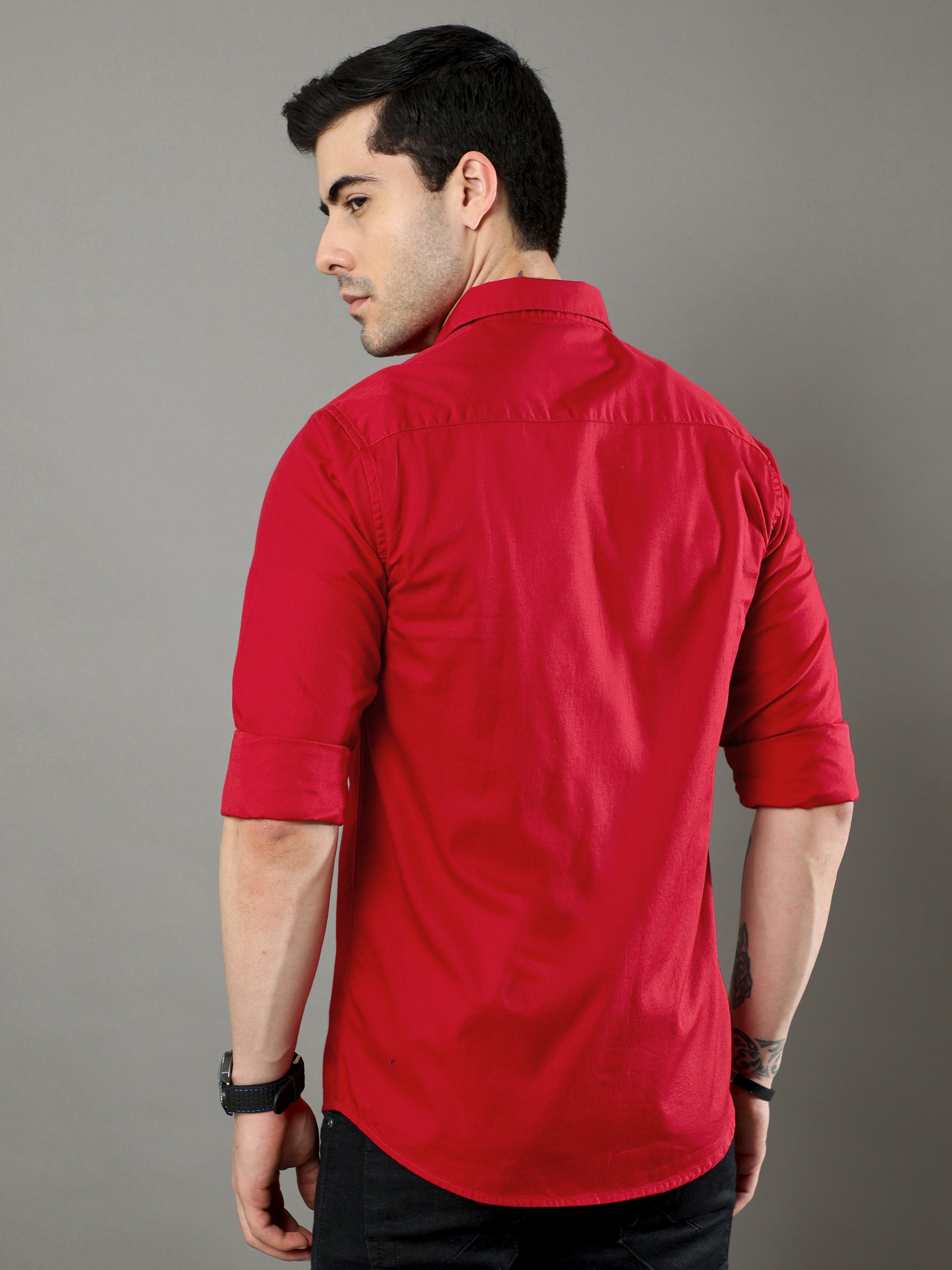 Cornell Red Solid Shirt