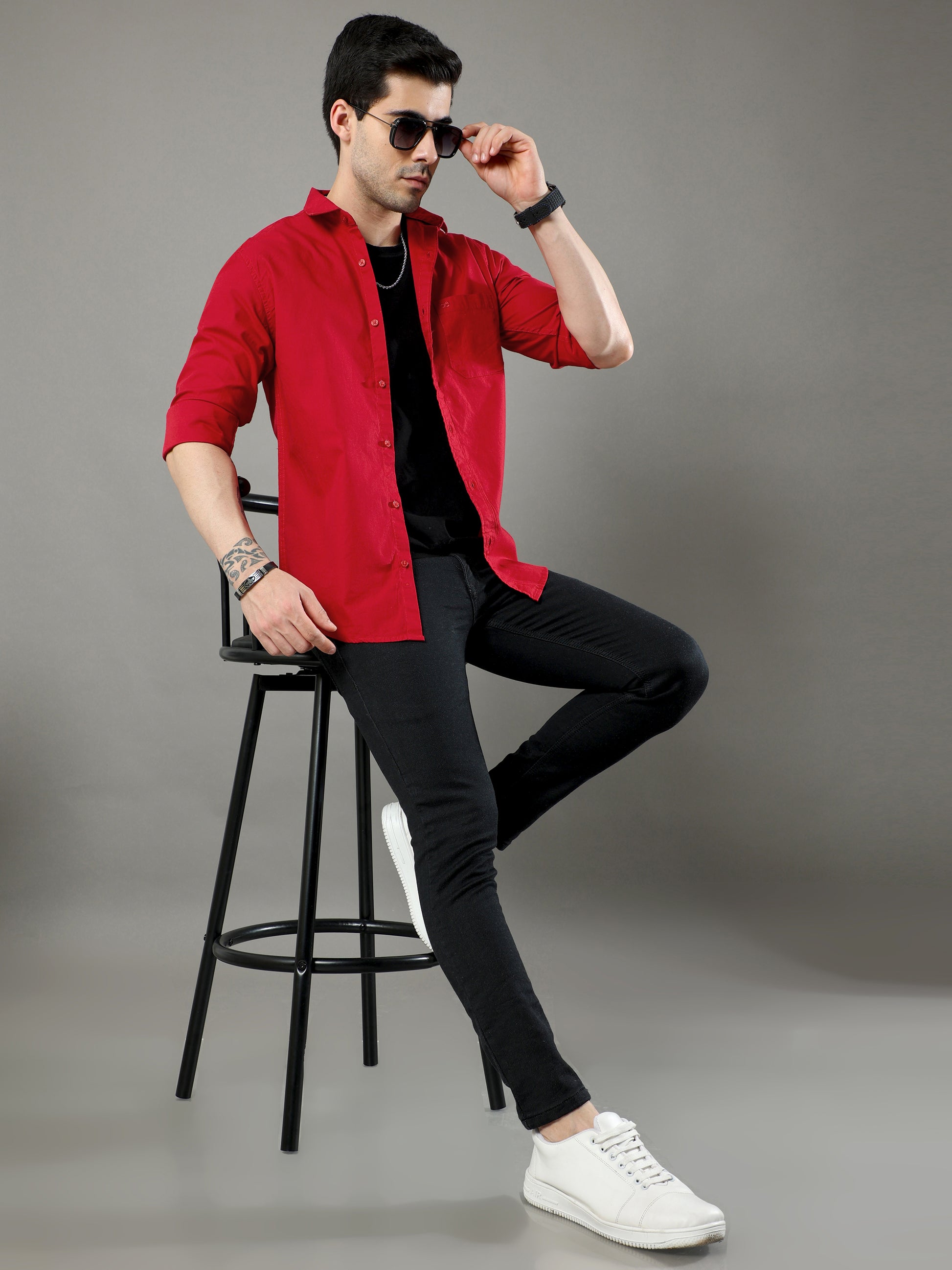 Cornell Red Solid Shirt