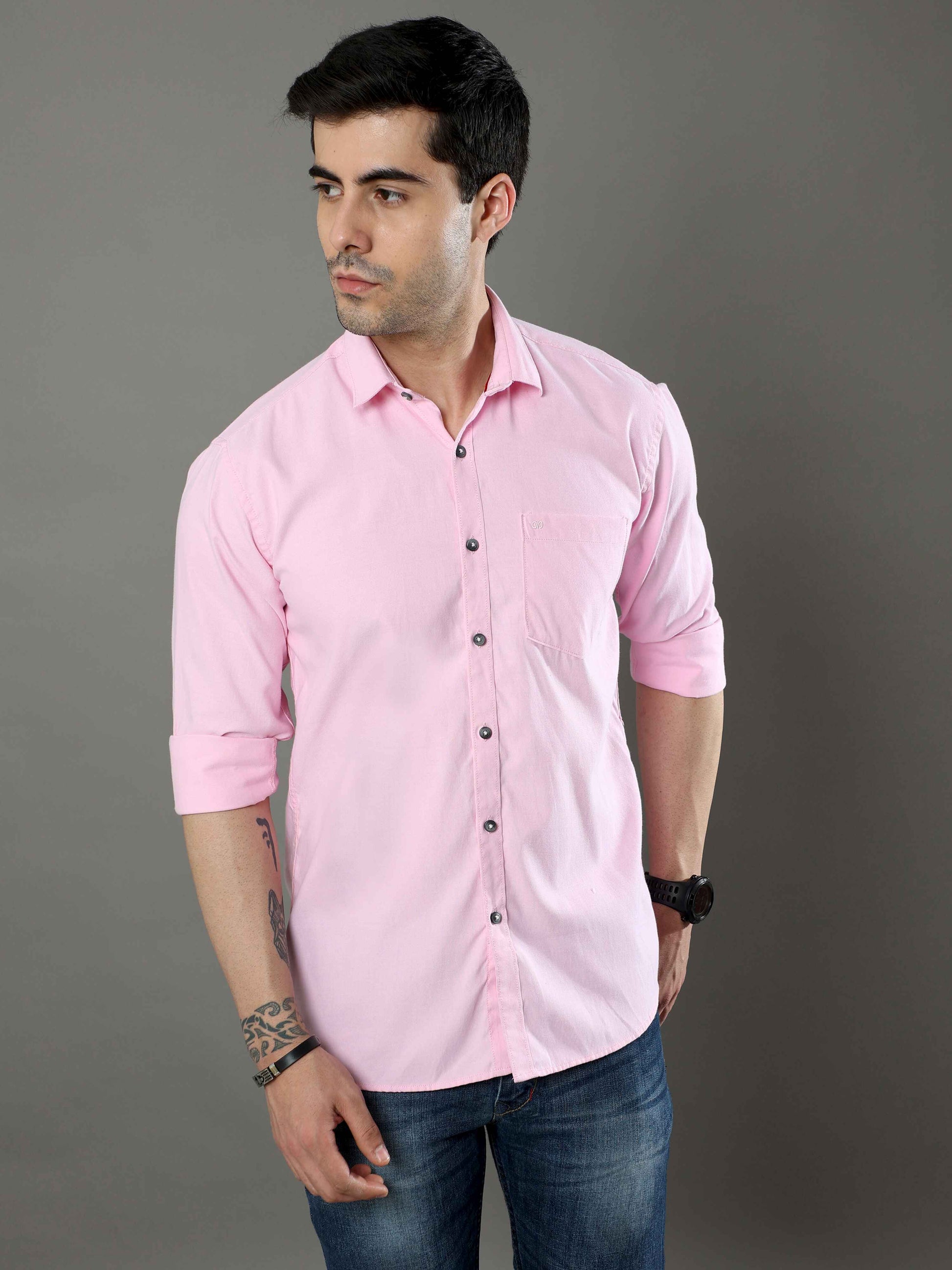 Oyster Pink Plain Shirt