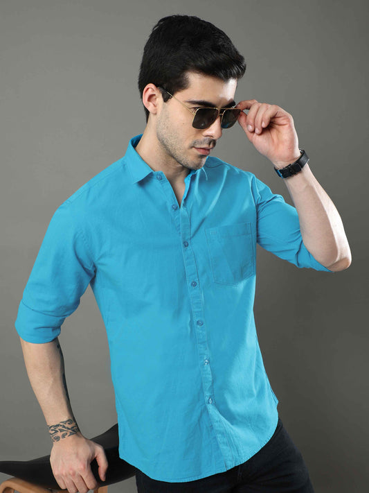 Pacific Blue Plain Shirt