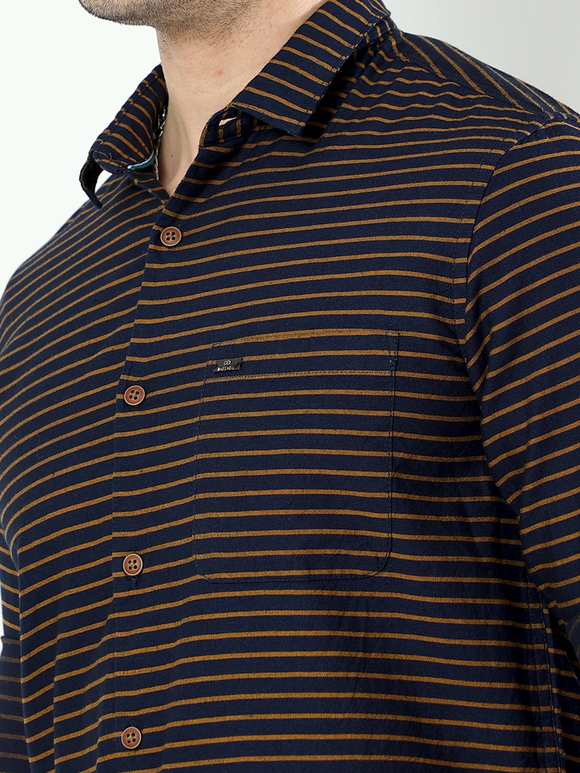 Brown Stripe Full Sleeve Shirt