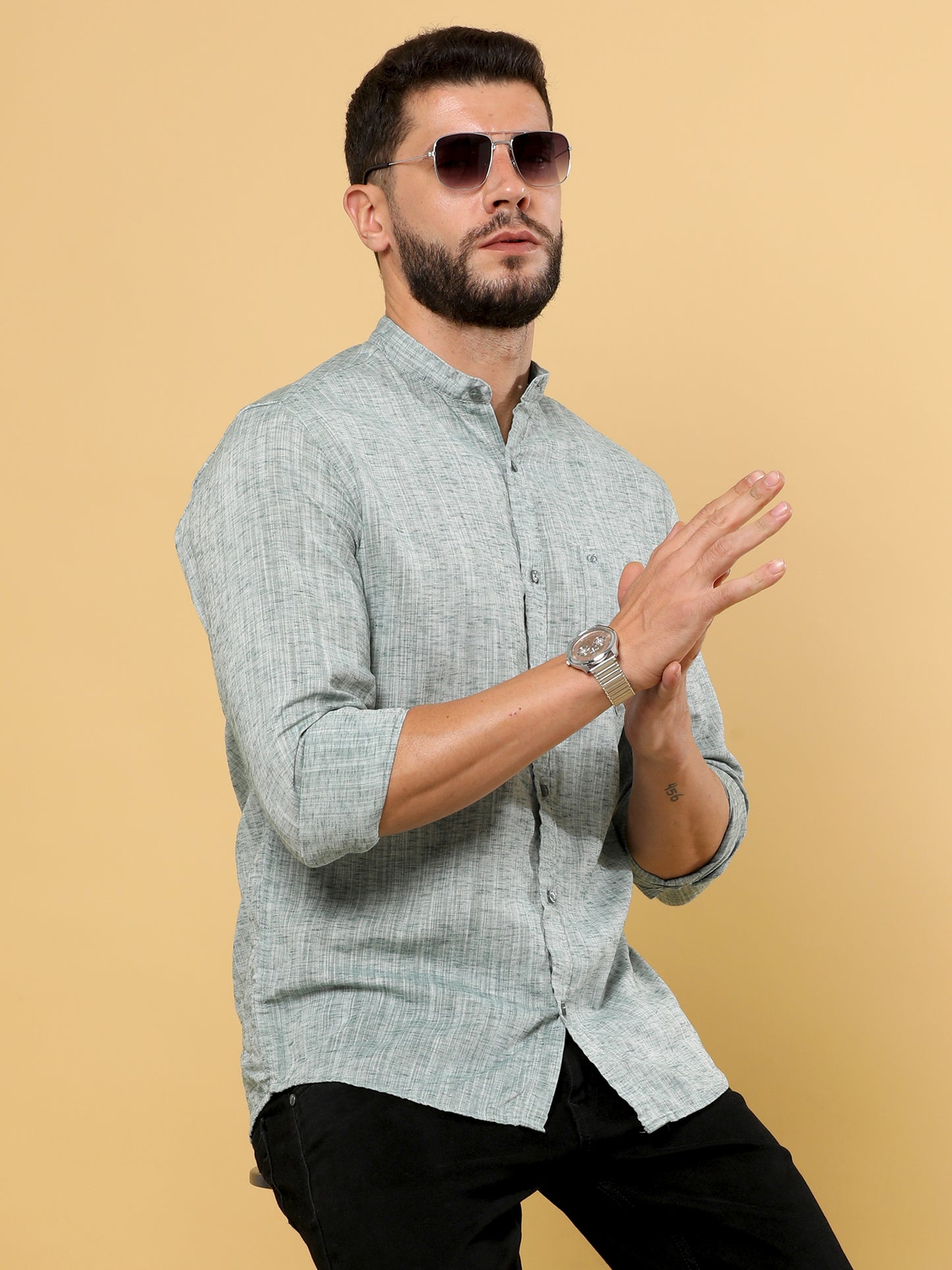 Pastle Grey Solid Shirt